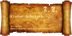 Kiefer Nikolett névjegykártya